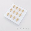 12PCS OF CZ GEM PAVED DOLLAR SIGN 316L SURGICAL STEEL NOSE HOOP O-RING BOX